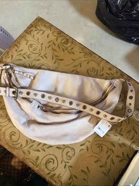 Free People Studded Accent Beige Sling Bag